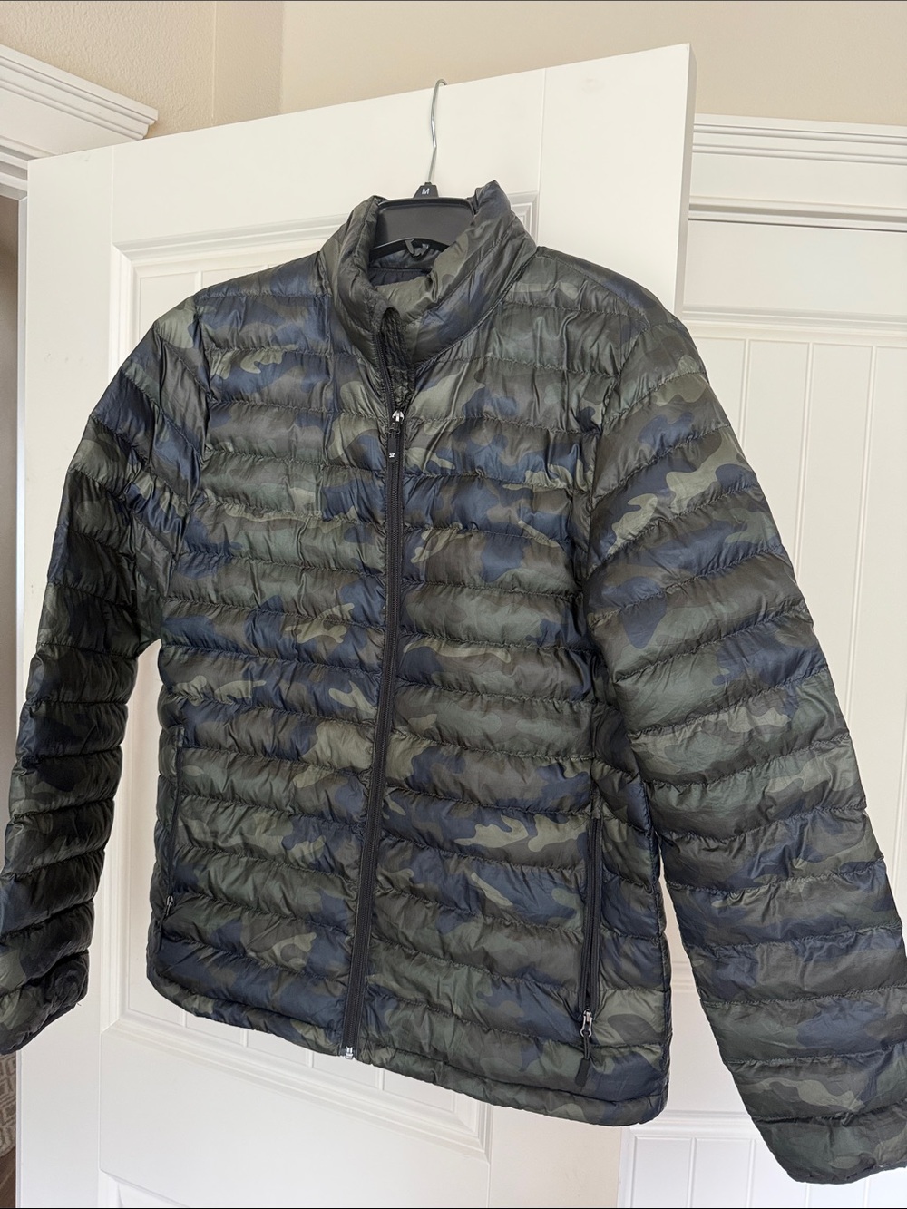 32 Degrees Men's Camo Quilted Puffer Jacket - Olive & Black